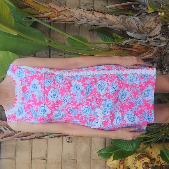 Lilly Pulitzer Ginge Shift Romper in Roxie Pink/Wave N Sea NWT Size 6 - Picture 6 of 16